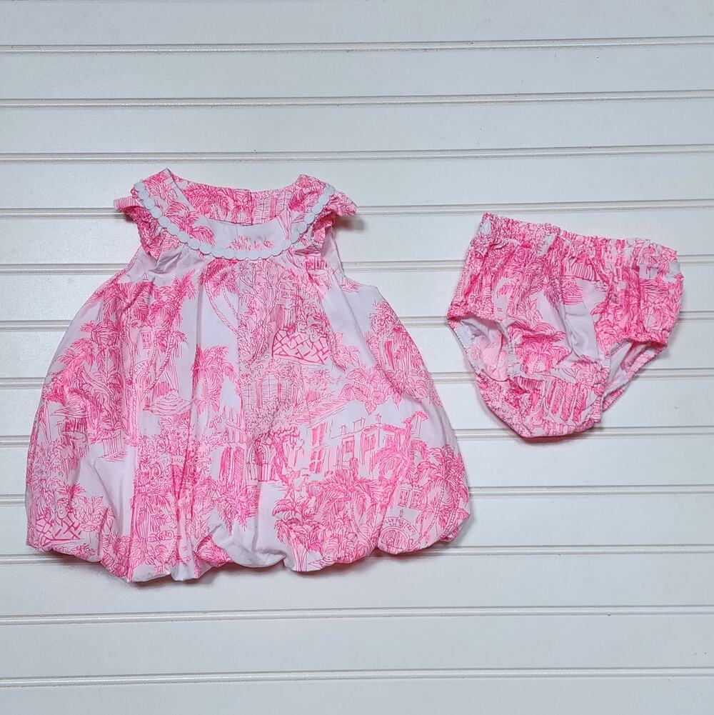 Lilly Pulitzer Baby Paloma Bubble Dress Resort White Beach Anniversary 6-12M
